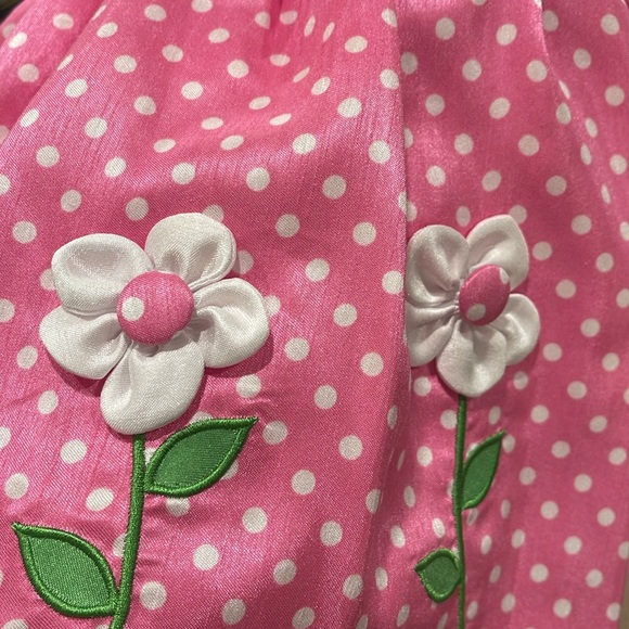 American Princess Pink Polka Dot Flower Dress - Picture 2 of 5